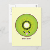 Kawaii Kiwi Postkarte (Vorne/Hinten)