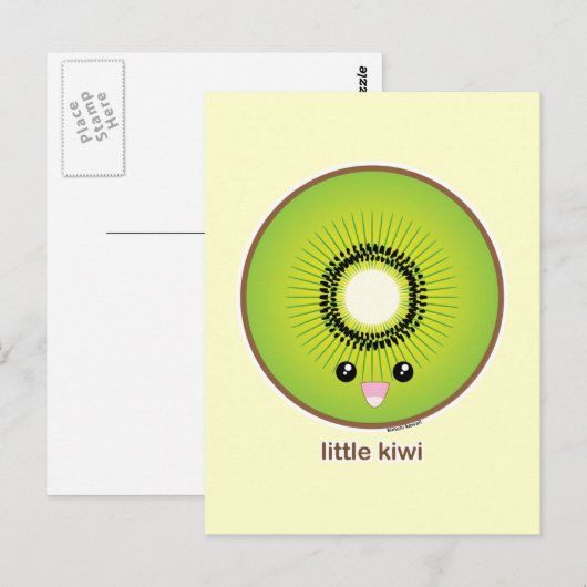 Kawaii Kiwi Postkarte (Vorne/Hinten)