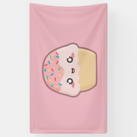 Kawaii kleiner Kuchen Banner (Vertikal)