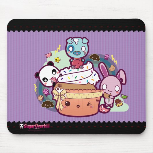 Kawaii kleiner Kuchen in Angriff genommen! Mousepad (Vorne)
