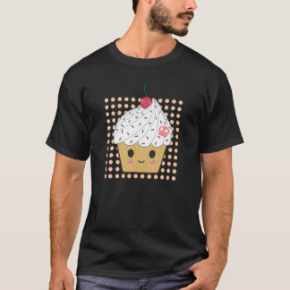 Kawaii kleiner Kuchen in den Tupfen T-Shirt