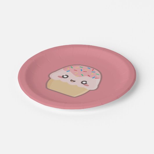 Kawaii kleiner Kuchen Pappteller (Schrägansicht)