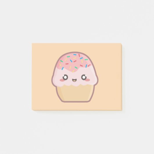 Kawaii kleiner Kuchen Post-it Klebezettel (Vorderseite)