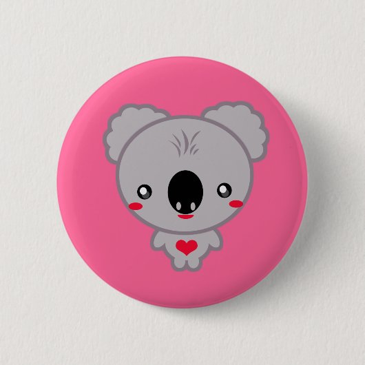 Kawaii Koala-Bär Button (Vorderseite)