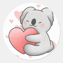 Kawaii Koala Hugging Herz lieblich