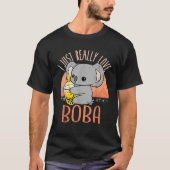 Kawaii Koala I Just Love Boba Bubble Tea T-Shirt (Vorderseite)