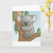 Kawaii Koala Karte (Gelbe Blume)