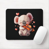 Kawaii Koala Playing Violin Graphic For Valentines Mousepad (Mit Mouse)
