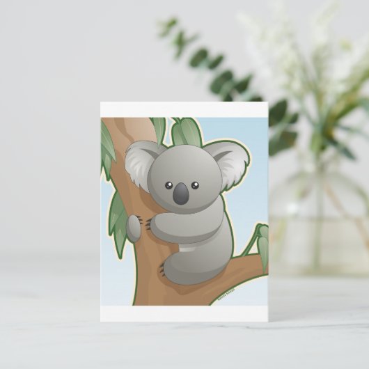 Kawaii Koala Postkarte (Stehend Vorderseite)
