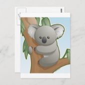 Kawaii Koala Postkarte (Vorne/Hinten)