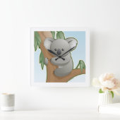 Kawaii Koala Quadratische Wanduhr (Zuhause)
