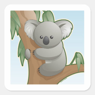 Kawaii Koala Quadratischer Aufkleber