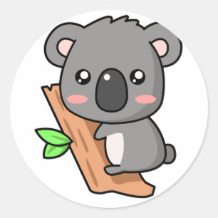 Kawaii Koala Runder Aufkleber