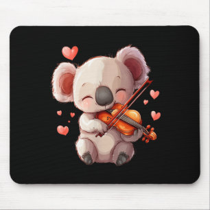 Kawaii Koala spielt Violine Grafik für Valentinsta Mousepad