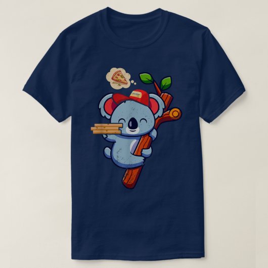 Kawaii Koala Süße Tier Pizza Lieferung Funny Pizz T-Shirt (Design vorne)