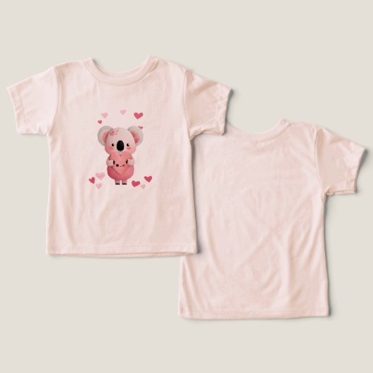 Kawaii Koala With Hearts (Design Vorderseite & Rückseite)