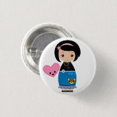 Kawaii Kokeshi Button (Vorne & Hinten)