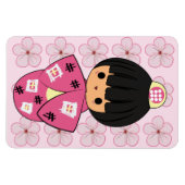Kawaii Kokeshi Doll Magnet (Horizontal)