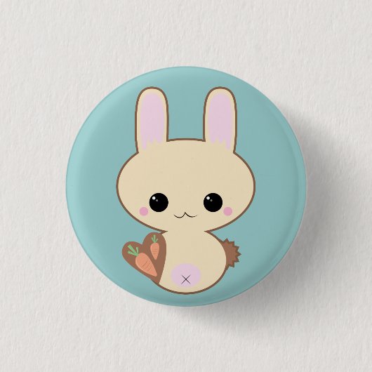 Kawaii Kokeshi Häschen-Button Button (Vorderseite)