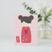 Kawaii Kokeshi Postkarte (Stehend Vorderseite)