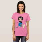 Kawaii Kokeshi Ringer T-Shirt (Vorne ganz)