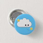 Kawaii Kokeshi Wolken-Button Button (Vorne & Hinten)