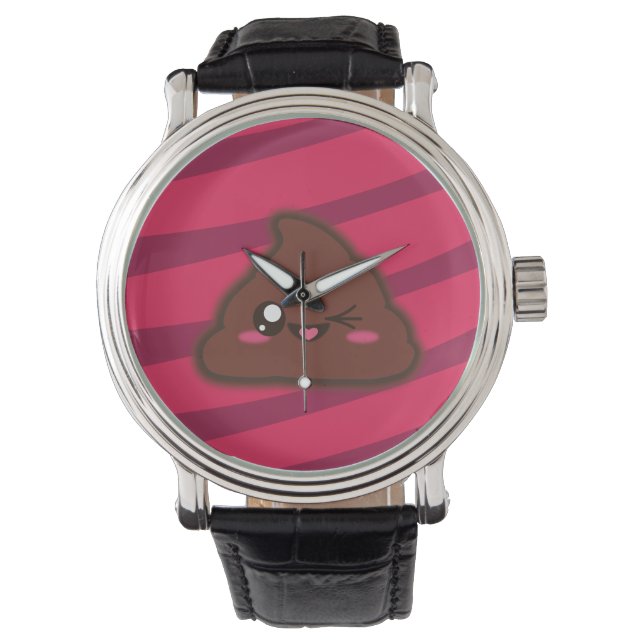 Kawaii-komische kack-Uhr Armbanduhr (Vorderseite)