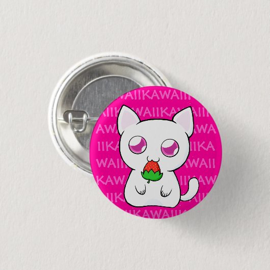 Kawaii Koneko Knopf Button (Vorne & Hinten)