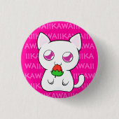 Kawaii Koneko Knopf Button (Vorderseite)