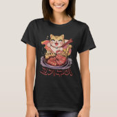 Kawaii Korean Cat Eating Grillen T-Shirt (Vorderseite)