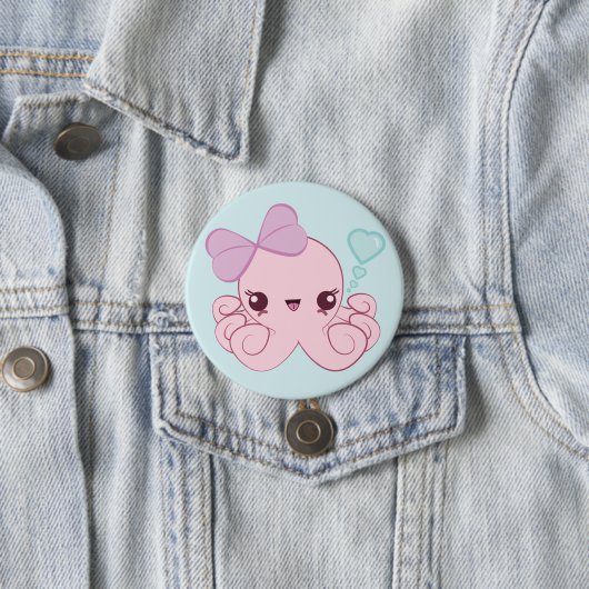 Kawaii Kraken-Knopf Button (Beispiel)