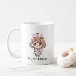 Kawaii-Krankenschwester-Tasse – Pastell süße Chibi Kaffeetasse