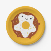 Kawaii Krapfen Pappteller (Vorderseite)