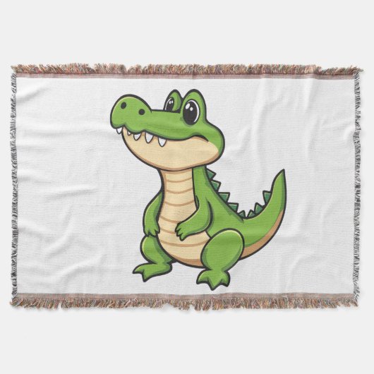 Kawaii-Krokodil-Gewebe-Decke Decke (Vorderseite)