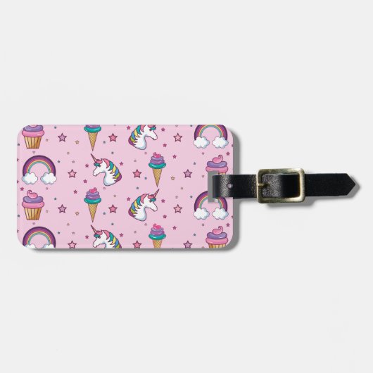 Kawaii Kuchen-Eiscreme-Einhorn-Märchen Gepäckanhänger (Vorderseite horizontal)