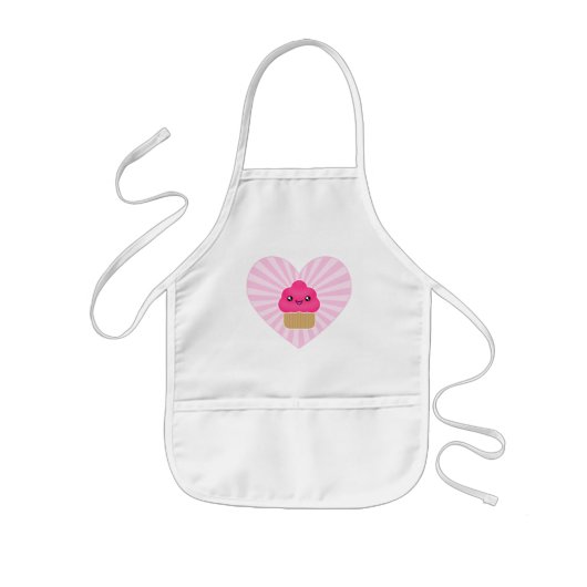 Kawaii Kuchen-Herz-Schürze Kinderschürze (Vorne)