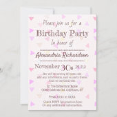 Kawaii Kuchen-Herzrosa Einladung (Vorderseite)