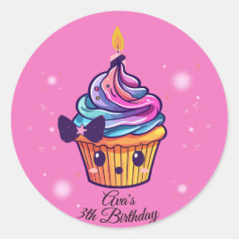 Kawaii-Kuchen Runder Aufkleber