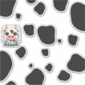 Kawaii-Kuh Aufkleber (Vorderseite)