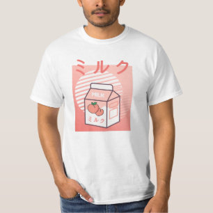 Kawaii-Kuh Retro-Japanische Pfirsichmilch T-Shirt