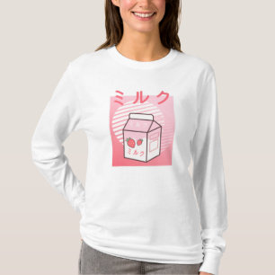 Kawaii Kuh Retro Japanischer Erdbeere T-Shirt