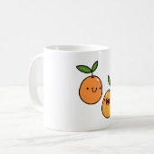Kawaii Kumquat Freunde Kaffeetasse (Vorderseite Links)