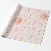 Kawaii Kürbis Halloween Design  Geschenkpapier (Ungerollt)