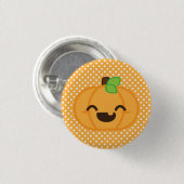 Kawaii Kürbislaterne Pumpkin Button (Vorne & Hinten)