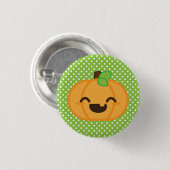 Kawaii Kürbislaterne Pumpkin Button (Vorne & Hinten)
