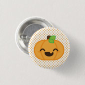 Kawaii Kürbislaterne Pumpkin Button (Vorne & Hinten)