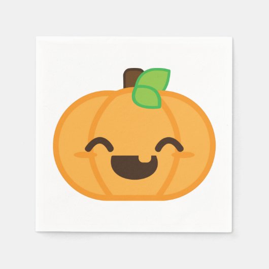 Kawaii Kürbislaterne Pumpkin Napkins Serviette (Vorderseite)