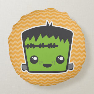 Kawaii Kürbislaterne Pumpkin Round Pillow Rundes Kissen