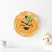 Kawaii Kürbislaterne Pumpkin Wall Clock Große Wanduhr (Zuhause)