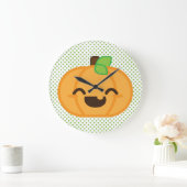 Kawaii Kürbislaterne Pumpkin Wall Clock Große Wanduhr (Zuhause)
